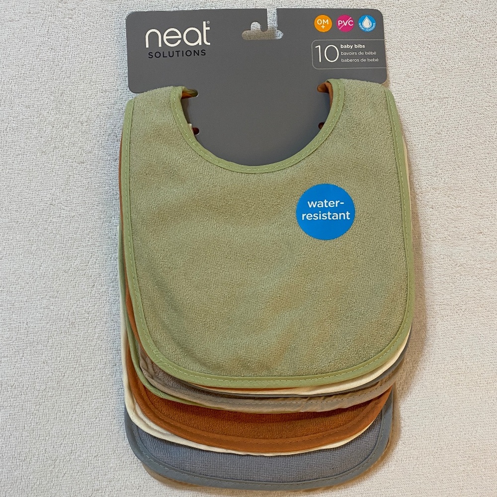 Neat Solutions Water-Resistant Lined Infant Bib Set